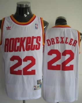 Houston Rockets #22 Clyde Drexler White Swingman Throwback Jersey - Zenithce