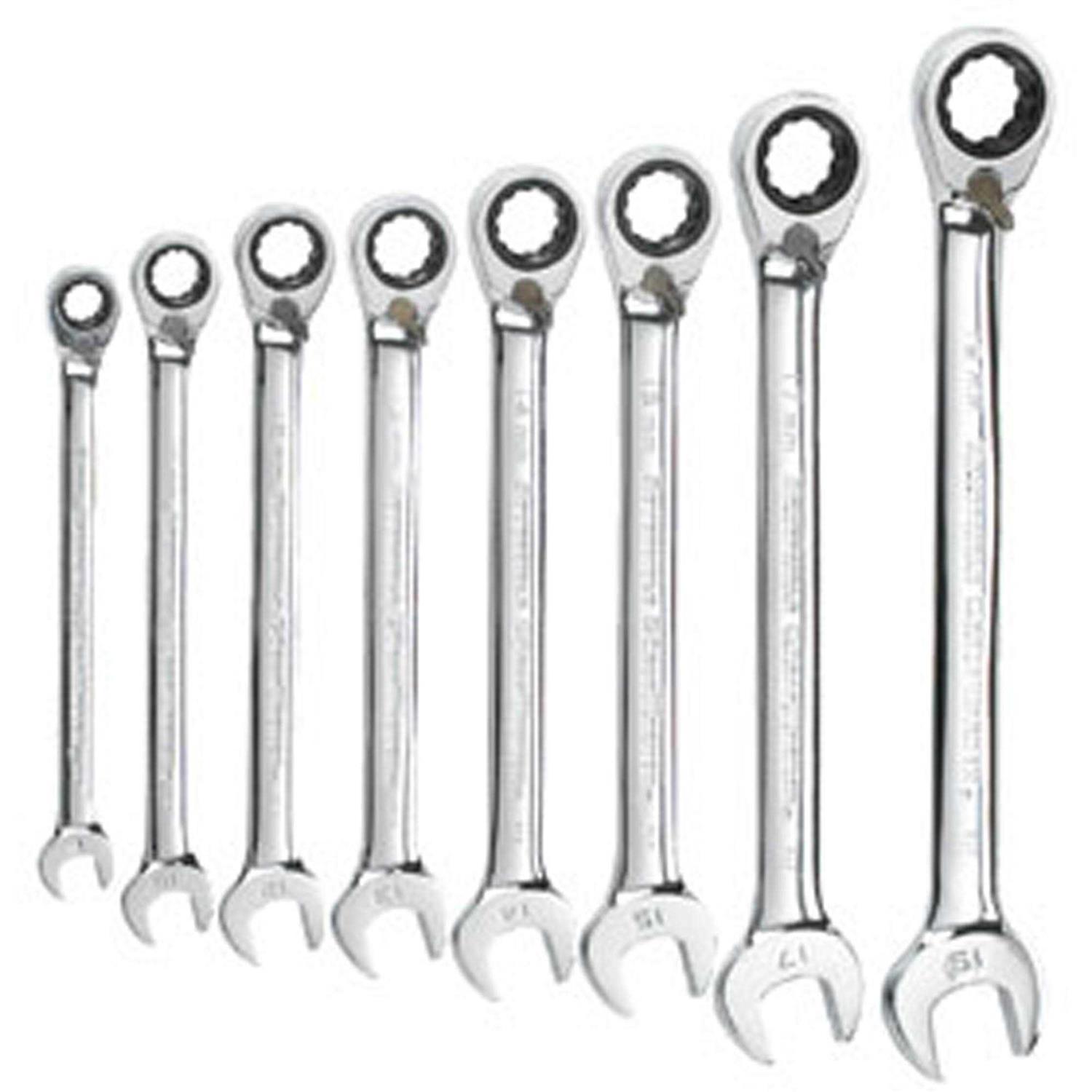 GearWrench 9533N 8-Piece SAE Reversible Combination Ratcheting Wrench Set - Zenithce