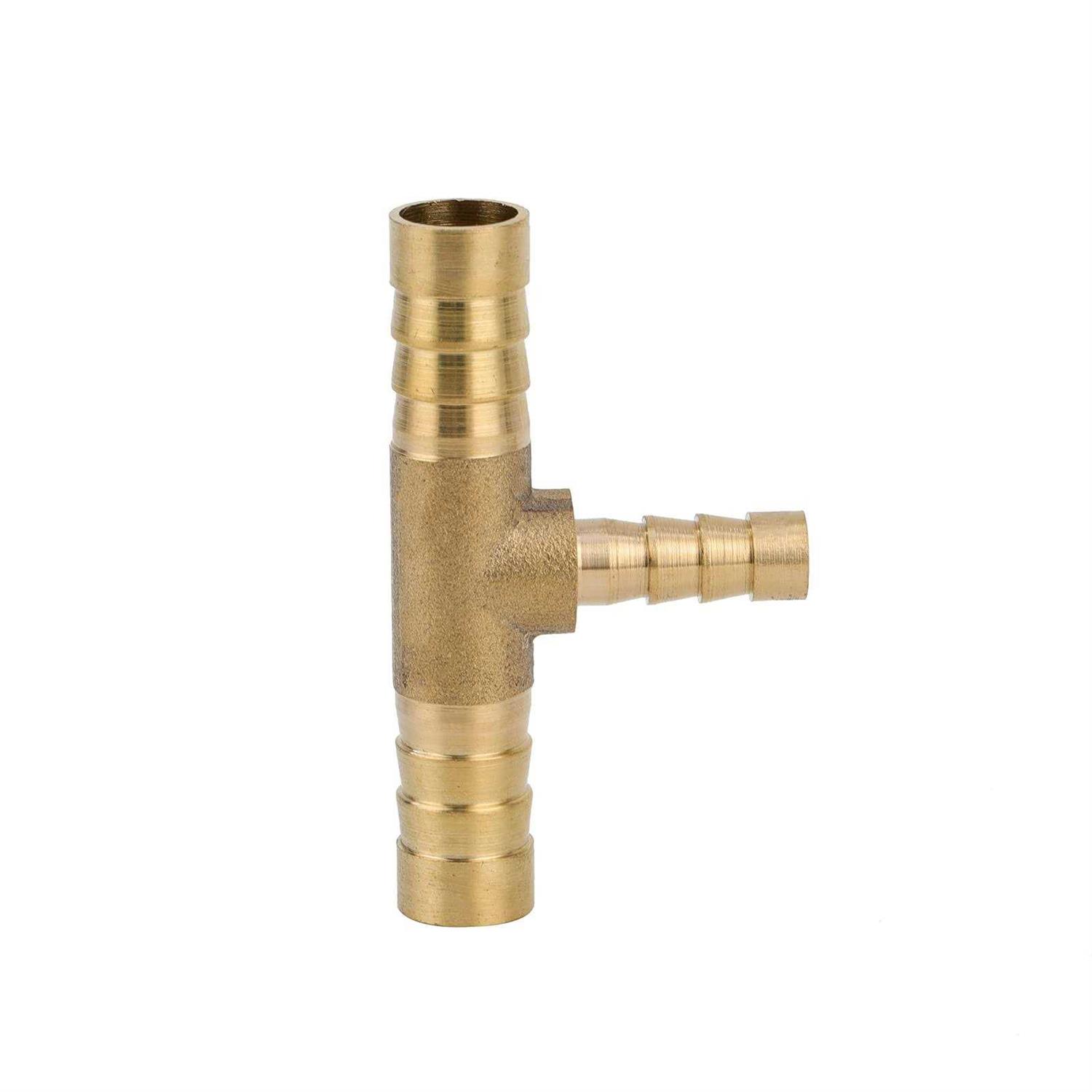 Pysrych Brass Hose Barb Fitting Reducing Tee 12 Barbed x 38 Barbed - Zenithce