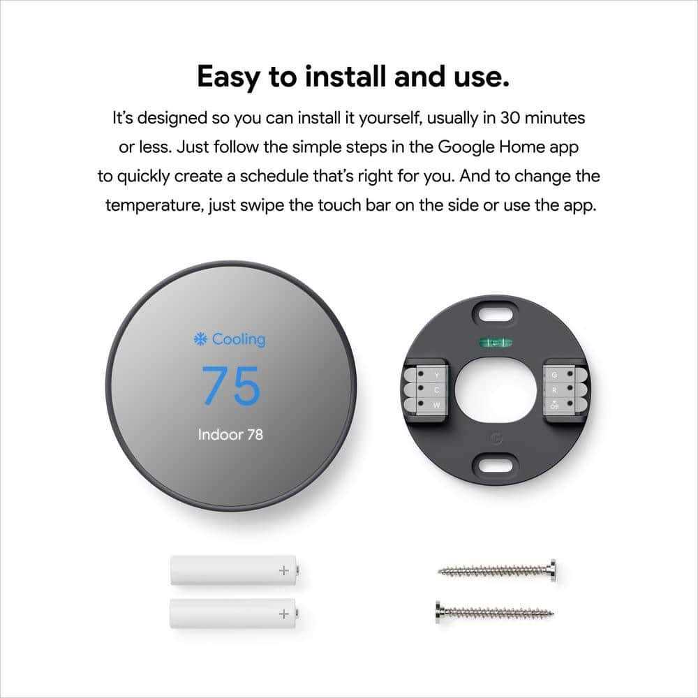 Google Nest Thermostat Smart Programmable Wi-Fi Thermostat Nest Thermostat Trim Kit - Zenithce