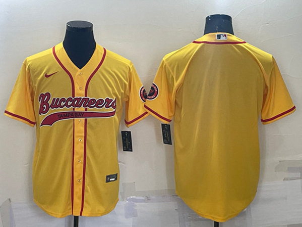 Tampa Bay Buccaneers Blank Yellow Cool Base Stitched Baseball Jersey - Zenithce