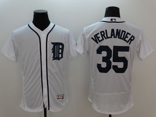 Tigers #35 Justin Verlander White Flexbase Authentic Collection Stitched Jersey - Zenithce