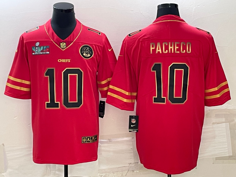 Kansas City Chiefs #10 Isiah Pacheco Red Gold Super Bowl LVII Patch Vapor Untouchable Limited Stitched Jersey - Zenithce