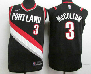 Portland Trail Blazers #3 C.J. McCollum New Black 2017-2018 Authentic Stitched Jersey - Zenithce