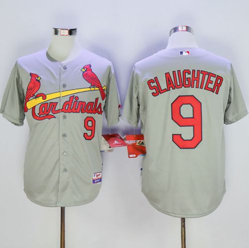 Cardinals #9 Enos Slaughter Grey Cool Base Stitched Jersey - Zenithce