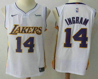 Los Angeles Lakers #14 Brandon Ingram New White 2017-2018 Swingman Wish Stitched Jersey - Zenithce