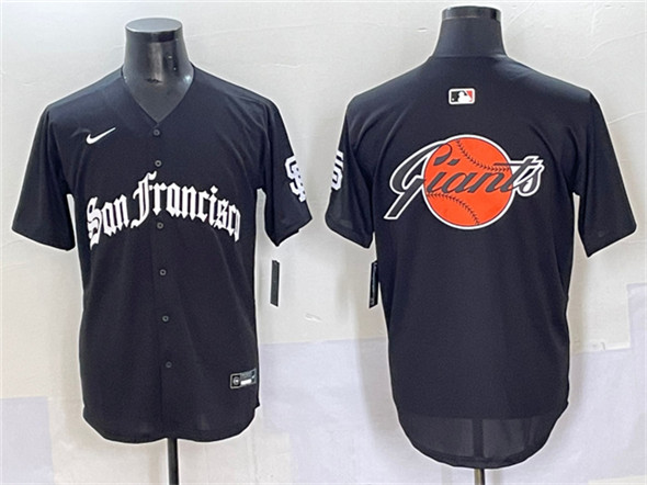 San Francisco Giants Team Big Logo Black 'Gothic Fog Edition' Vapor Premier Limited Stitched Jersey - Zenithce
