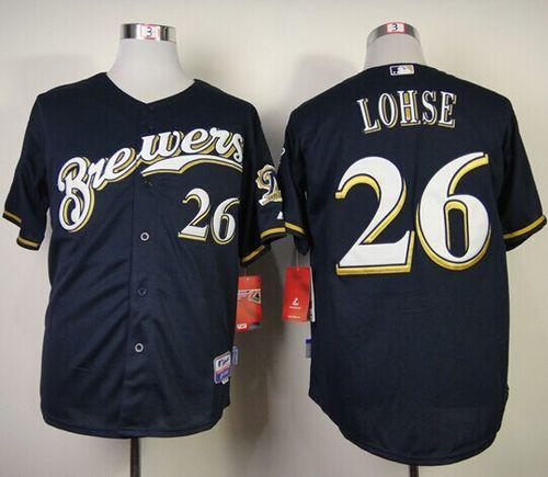 Brewers #26 Kyle Lohse Navy Blue Cool Base Stitched Jersey - Zenithce