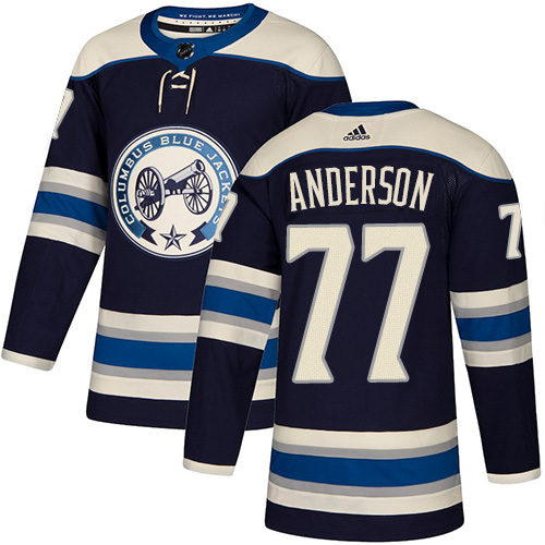 Columbus Blue Jackets #77 Josh Anderson Navy Blue Stitched Jersey - Zenithce