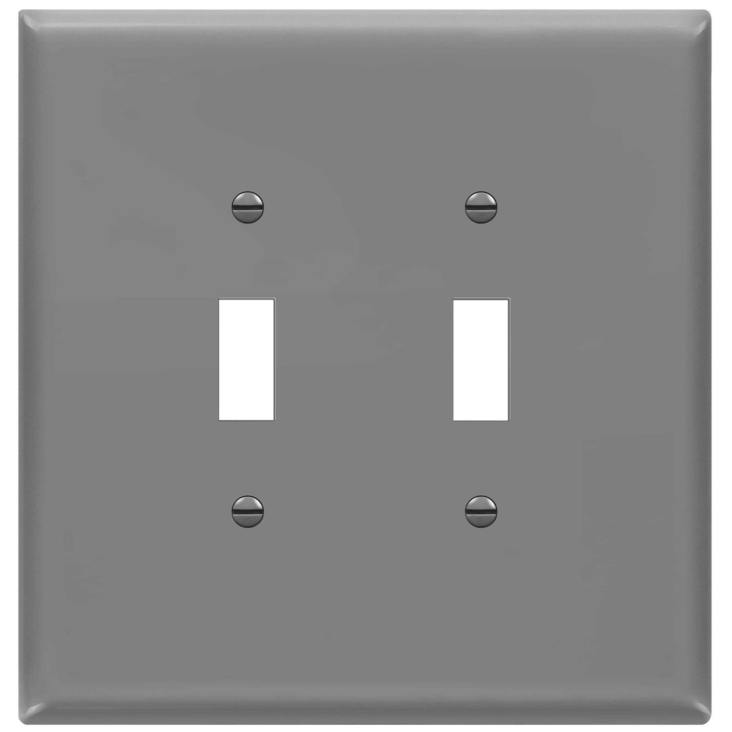 Enerlites Double Toggle Switch Cover Two Gang Light Switch Wall Plate - Zenithce