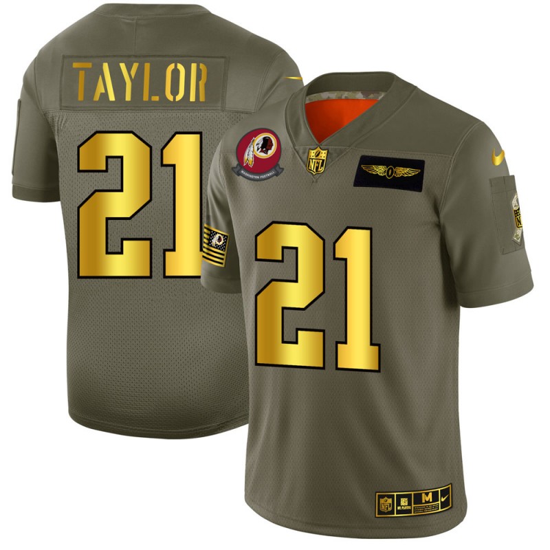 Washington Redskins #21 Sean Taylor 2019 Olive Gold Salute To Service Limited Stitched Jersey - Zenithce