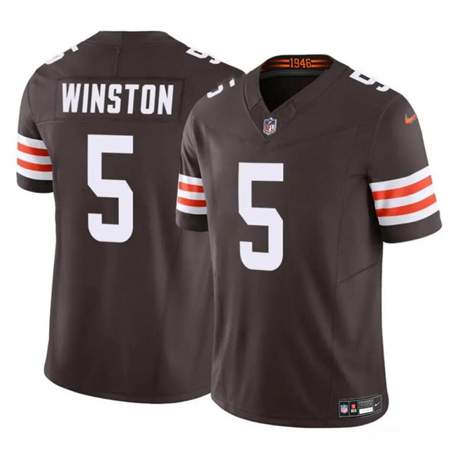 Cleveland Browns #5 Jameis Winston Brown 2023 F.U.S.E Vapor Limited Stitched Jersey - Zenithce