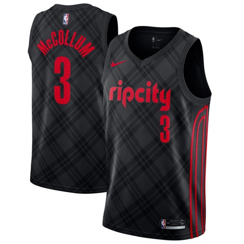 Portland Trail Blazers #3 C.J. McCollum Black Swingman City Edition Jersey - Zenithce