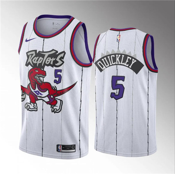Toronto Raptors #5 Immanuel Quickley White Classic Edition Stitched Jersey - Zenithce