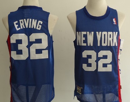 New Jersey Nets #32 Julius Erving ABA Hardwood Classic Blue Swingman Jersey - Zenithce