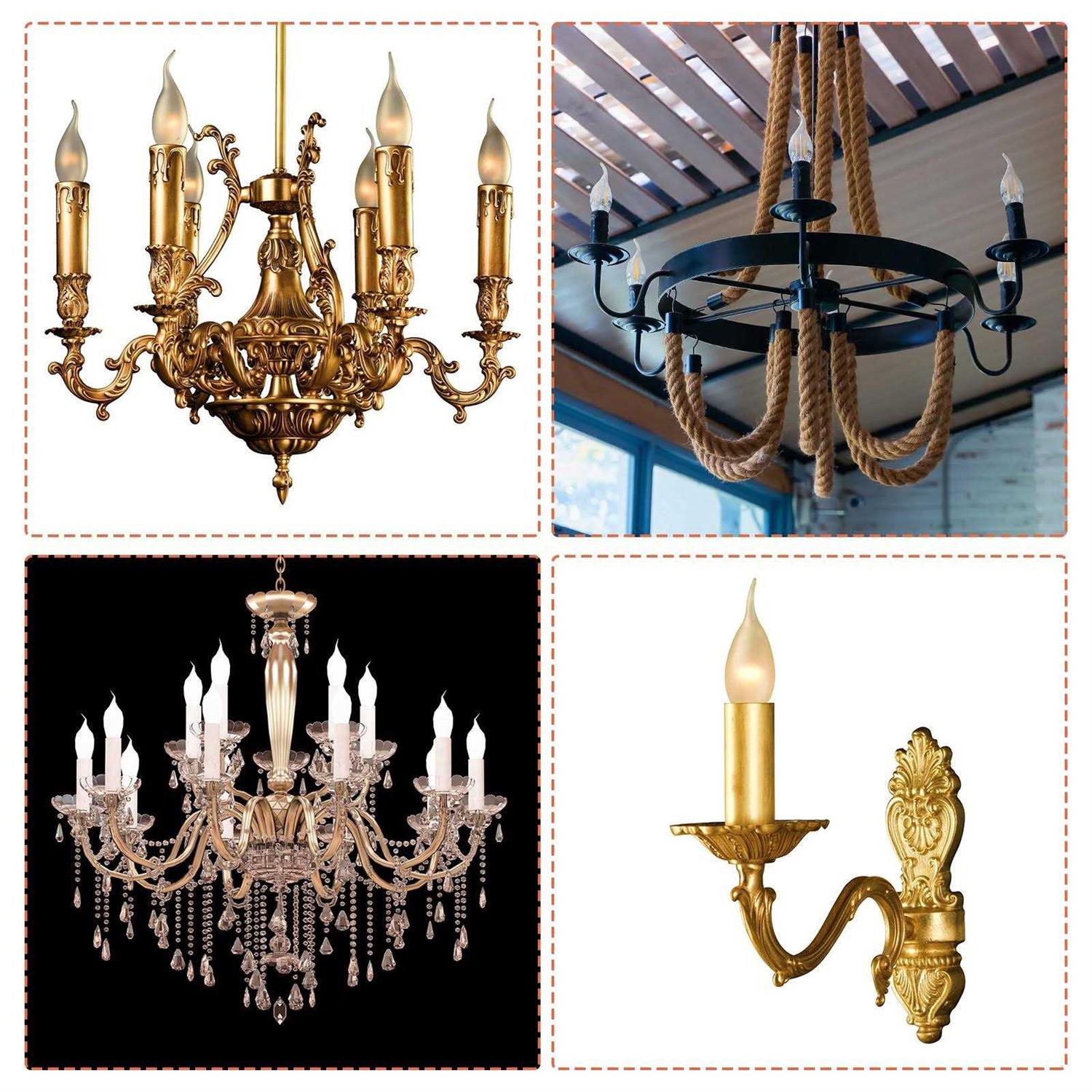 Harfington E12 Candle Socket Covers Candelabra Base Holder - Zenithce