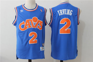 Cleveland Cavaliers #2 Kyrie Irving Blue Hardwood Classics Soul Swingman Throwback Jersey - Zenithce