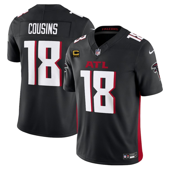 Atlanta Falcons #18 Kirk Cousins Black 2024 F.U.S.E With 4-Star C Patch Vapor Untouchable Limited Stitched Jersey - Zenithce