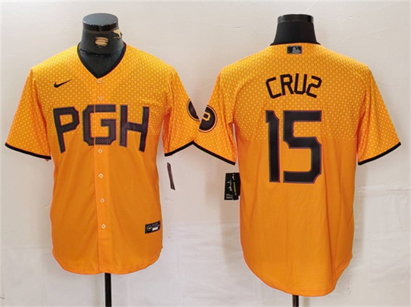 Pittsburgh Pirates #15 Oneil Cruz Gold City Connect Stitched Jersey - Zenithce