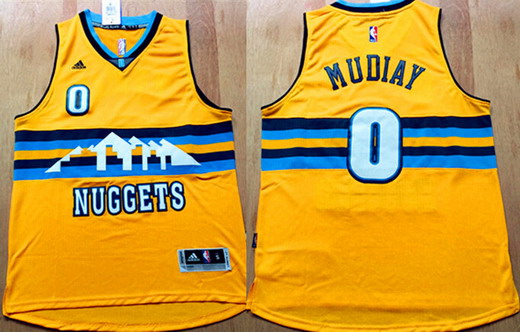 Denver Nuggets #0 Emmanuel Mudiay Revolution 30 Swingman 2015 New Yellow Jersey - Zenithce