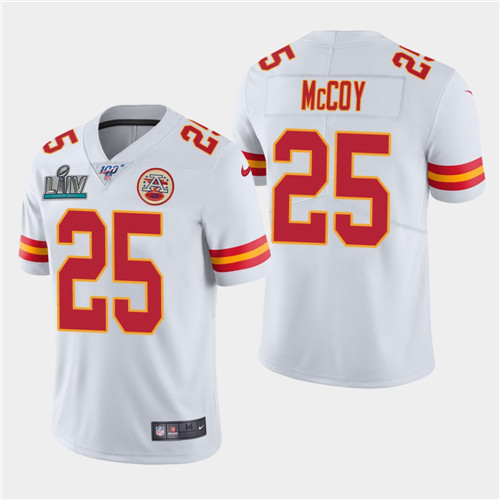 Chiefs #25 LeSean McCoy White Super Bowl LIV Vapor Untouchable Limited Stitched Jersey - Zenithce