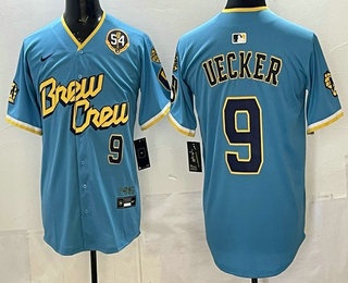 Milwaukee Brewers #9 Bob Uecker Blue City Connect Limited Jersey - Zenithce