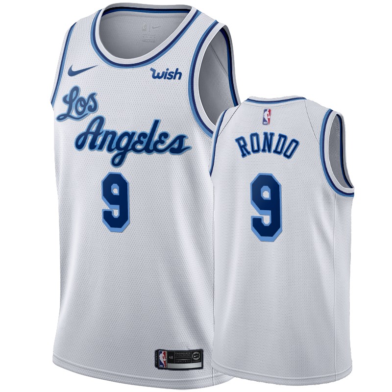 Lakers #9 Rajon Rondo White 2019-20 Hardwood Classic Edition Stitched Jersey - Zenithce