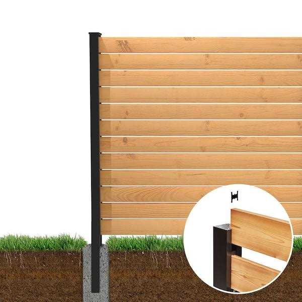 HOFT 71 in. Aluminum for Horizontal Boards Gate Frame Kit Black - Zenithce