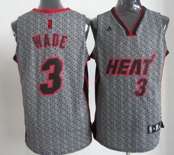 Miami Heat #3 Dwyane Wade Gray Static Fashion Jersey - Zenithce