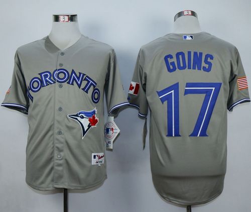 Blue Jays #17 Ryan Goins Grey Cool Base Stitched Jersey - Zenithce