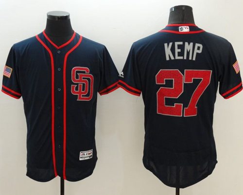 Padres #27 Matt Kemp Navy Blue Fashion Stars Stripes Flexbase Authentic Stitched Jersey - Zenithce
