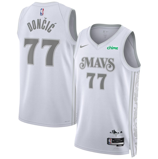 Dallas Mavericks #77 Luka Doncic White 2024-25 City Edition Stitched Jersey - Zenithce