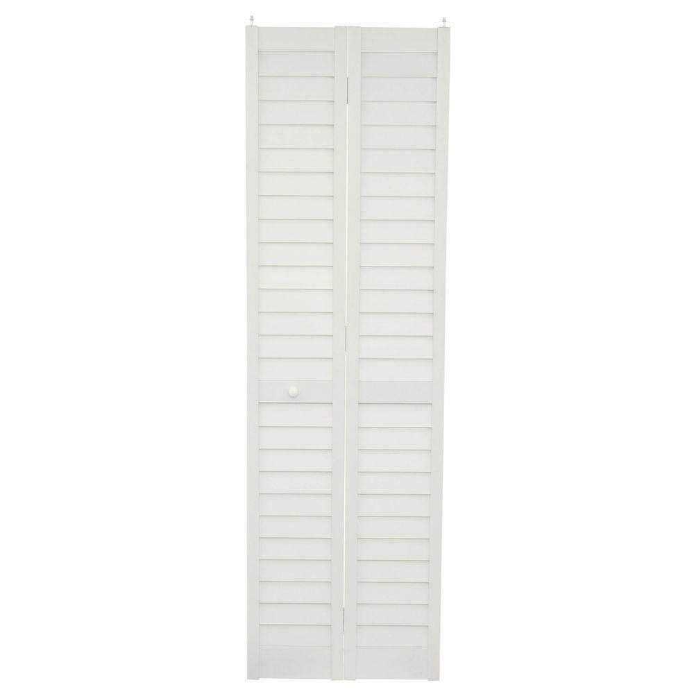 Home Fashion Technologies 32 in. x 80 in. 3 in. Louver/Louver White PVC Composite Interior Bi-Fold Door - Zenithce