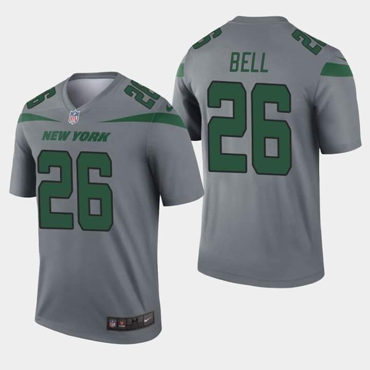 New York Jets #26 Le'Veon Bell Gray Inverted Legend Jersey - Zenithce
