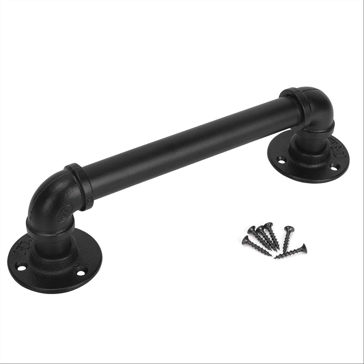 FOYO Iron Shelf Brackets Flat Angle Curved Black Floating Industrial Shelves Support Brackets - Zenithce