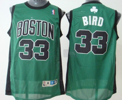 Boston Celtics #33 Larry Bird Green With Black Swingman Throwback Jersey - Zenithce