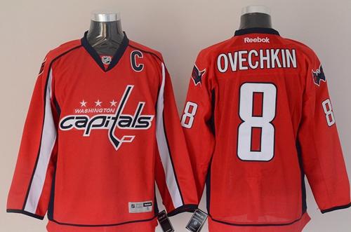Capitals #8 Alex Ovechkin Red Stitched Jersey - Zenithce