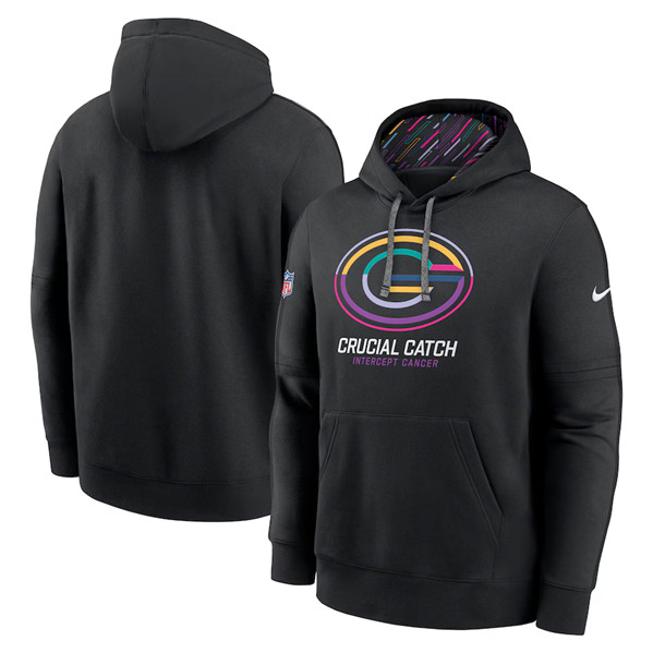 Green Bay Packers Black 2024 Crucial Catch Club Pullover Hoodie - Zenithce