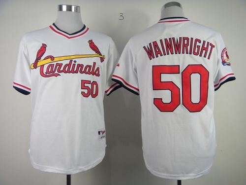 Cardinals #50 Adam Wainwright White 1982 Turn Back The Clock Stitched Jersey - Zenithce
