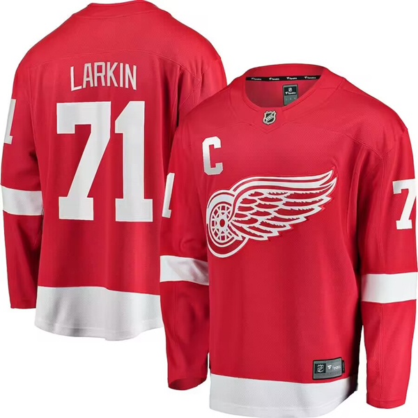 Detroit Red Wings #71 Dylan Larkin Red Home Captain Premier Breakaway Stitched Jersey - Zenithce