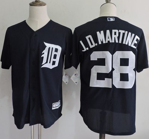 Tigers #28 J. D. Martinez Navy Blue Flexbase Authentic Collection Stitched Jersey - Zenithce