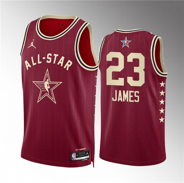 2024 All-Star #23 LeBron James Crimson Stitched Jersey - Zenithce