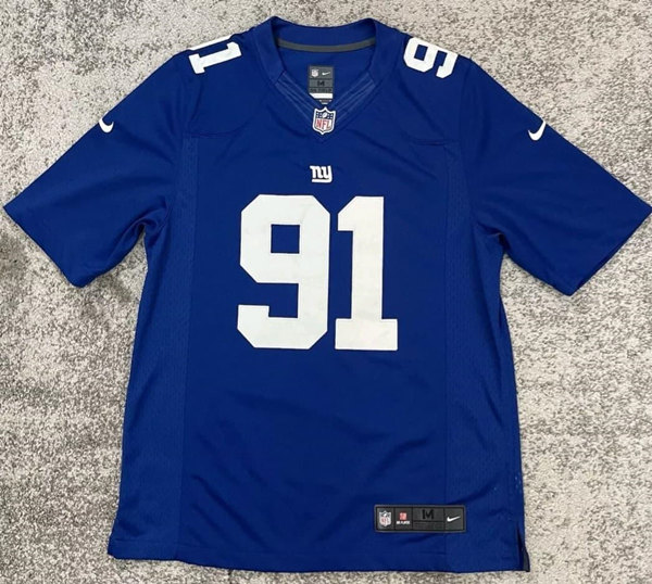 New York Giants #91 Justin Tuck Blue Stitched Jersey - Zenithce
