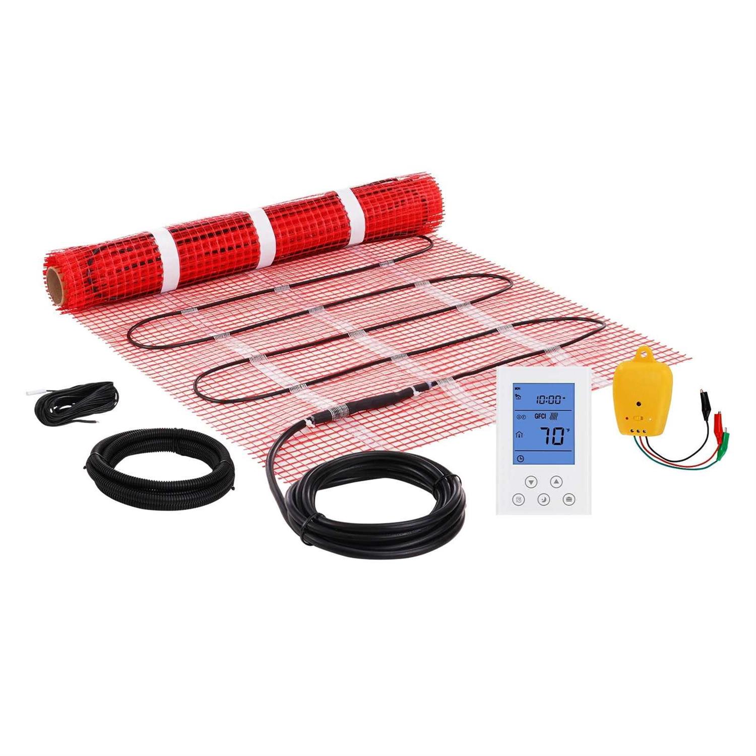 VEVOR Floor Heating Mat Electric Radiant In-Floor Heated Warm System with Digital Floor Sensing Thermostat - Zenithce
