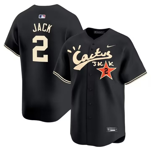 Houston Astros #2 David Jack Black Cactus Jack Vapor Premier Limited Stitched Jersey - Zenithce