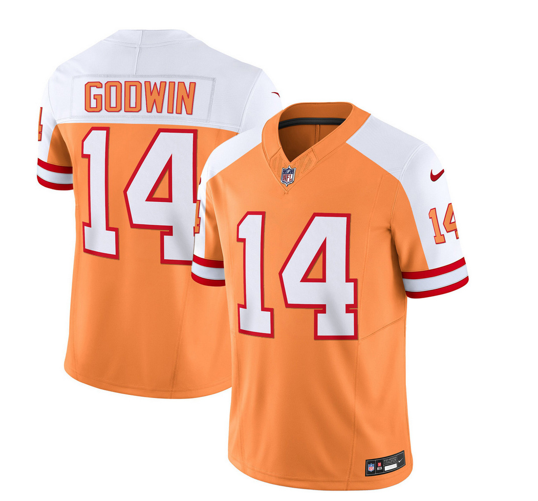 Tampa Bay Buccaneers #14 Chris Godwin 2023 F.U.S.E. White Gold Throwback Limited Stitched Jersey - Zenithce