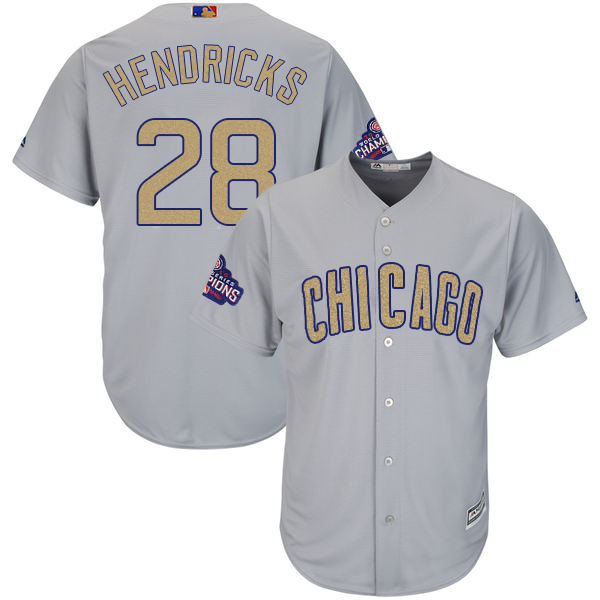 Chicago Cubs #28 Kyle Hendricks World Series Champions Gold Program Cool Base Stitched Jersey - Zenithce