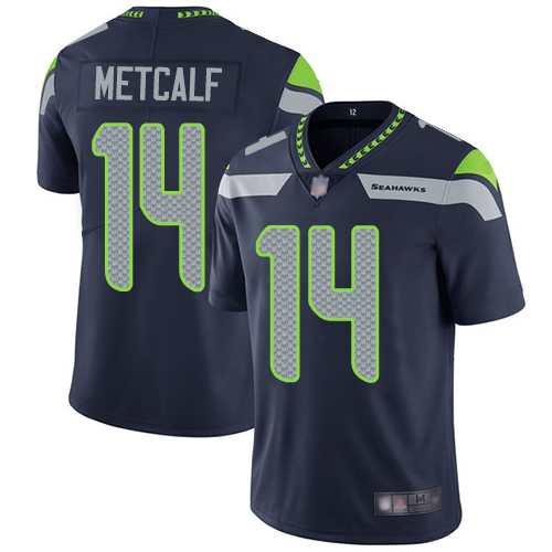 Seahawks #14 D.K. Metcalf Navy Vapor Untouchable Limited Stitched Jersey - Zenithce