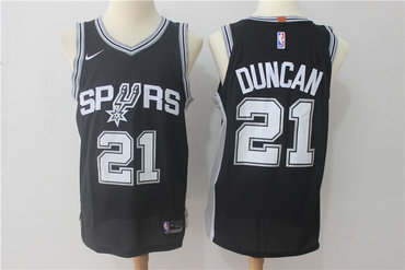 San Antonio Spurs #21 Tim Duncan Black 2017-2018 Swingman Stitched Jersey - Zenithce
