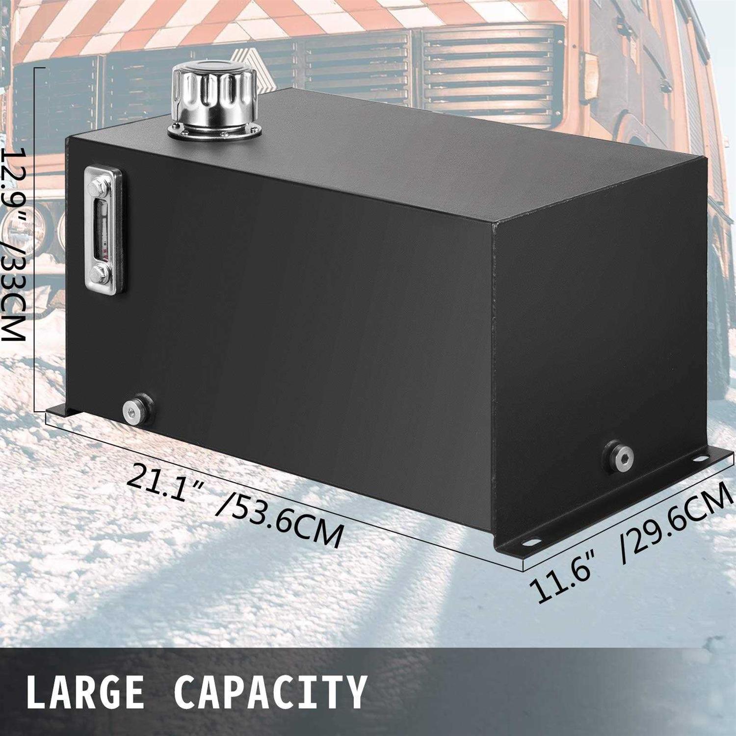 VEVOR Hydraulic Fluid Tank Reservoir 10 Gal Fuel Tank Heavy Duty Hydraulic Steel Fluid Tank - Zenithce